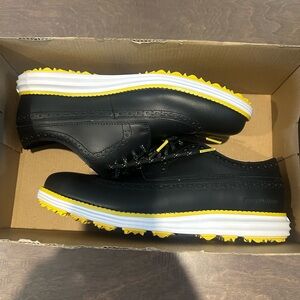 Cole Haan Black and Yellow Oxford Golf Shoes
